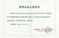 软件企业认定证书